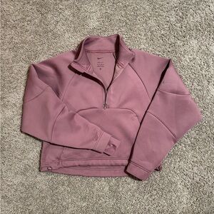 Nike Dusty Rose Cropped Quarter-Zip Pullover